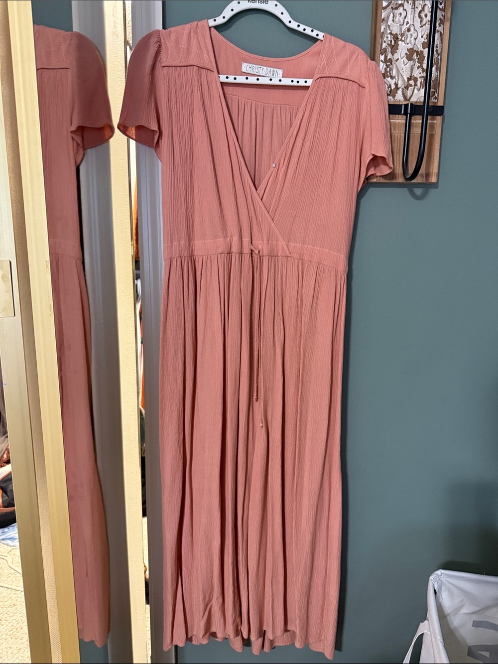 Christy Dawn Dusty Coral Wrap Maxi Dress